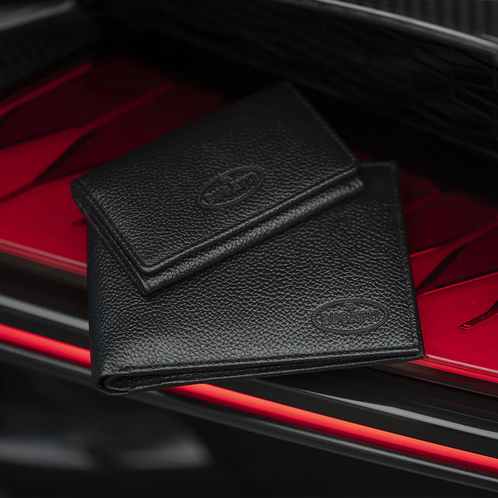 BUGATTI BLACK LEATHER CREDIT CARD HOLDER - Image 4