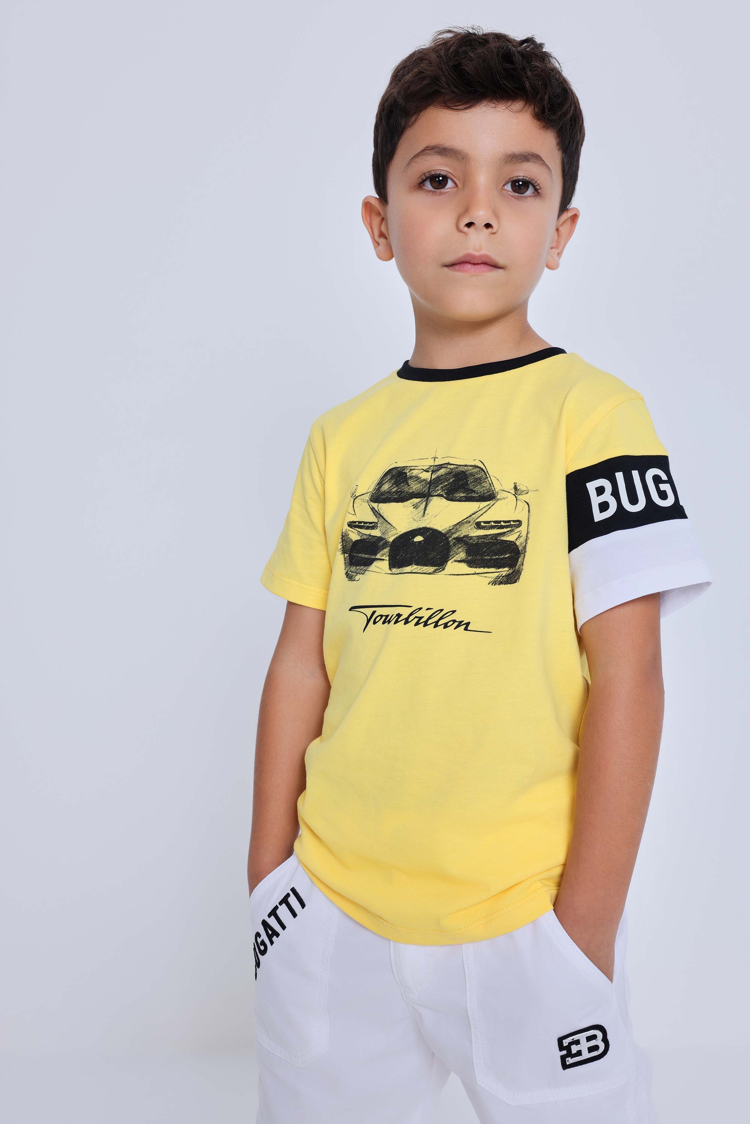 BUGATTI KIDS TOURBILLON SKETCH T-SHIRT YELLOW - Image 4
